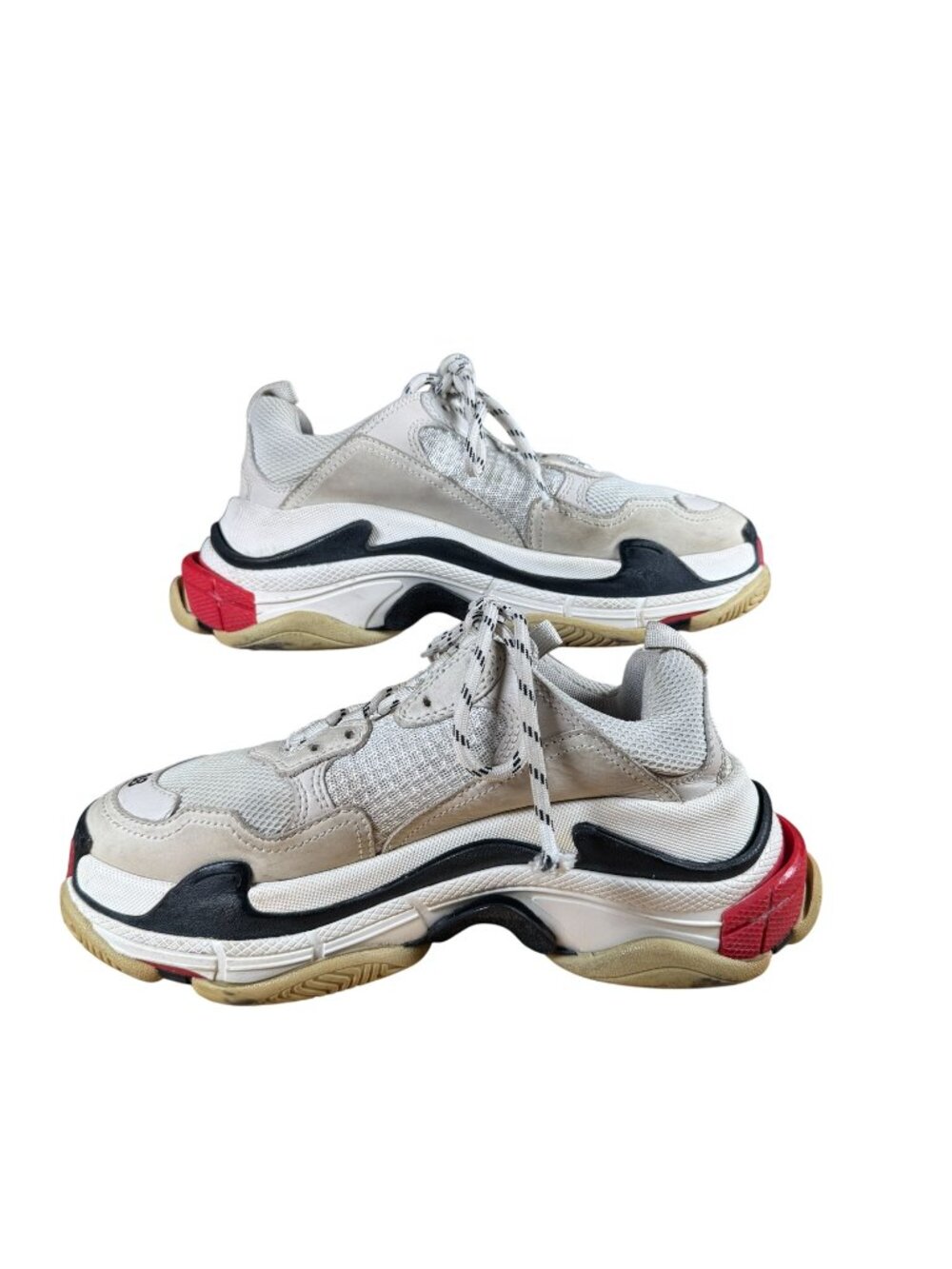 BALENCIAGA Triple S Distressed Chunky Low Top Sneakers Women's Size 38